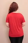 RENKTE CEP GARNİLİ KIRMIZI BLUZ