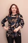 RENKTE DİRSEK KOL DESENLİ BLUZ