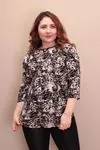 RENKTE DİRSEK KOL DESENLİ BLUZ