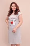RENKTE ASKILI ÖNÜ BASKILI ELBİSE PİJAMA