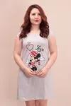RENKTE ASKILI ÖNÜ BASKILI ELBİSE PİJAMA