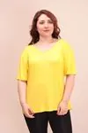 RENKTE SIRTI ÇAPRAZ BİYELİ SARI BLUZ