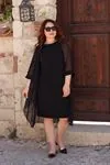 RENKTE ÜST ŞİFON DETAY SİYAH ABİYE ELBİSE