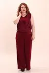 RENKTE ZİNCİR KEMERLİ TASARIM BORDO TULUM