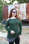 RENKTE TEK OMUZU SİM ASKILI HAKİ YEŞİL BLUZ