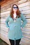 RENKTE İPLİ KAPŞONLU FERMUARLI MİNT CEKET&SWEAT