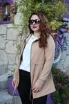 RENKTE İPLİ KAPŞONLU FERMUARLI KAHVE CEKET&SWEAT
