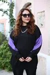 RENKTE OVERSİZE SİYAH SWEAT