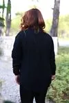 RENKTE İNCİ TAŞLI SİYAH GÖMLEK