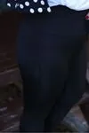 RENKTE EKSTRA TOPARLAYICI KALIN BEL LASTİKLİ SİYAH TAYT