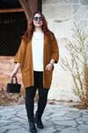RENKTE CEPLİ KAHVERENGİ KALIN HIRKA