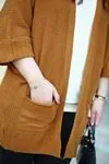 RENKTE CEPLİ KAHVERENGİ KALIN HIRKA