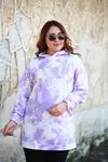 RENKTE KAPŞONLU DESENLİ SWEAT