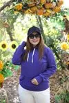 RENKTE ÇELİK KUMAŞ FİTİLLİ MOR SWEAT