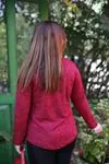 RENKTE  FERMUARLI KIRMIZI TRİKO