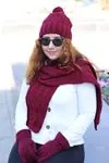 RENKTE BORDO ATKI&BERE&ELDİVEN TAKIMI