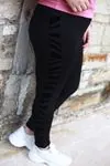 RENKTE YANI FLOK ŞERİTLİ SİYAH TOPARLAYICI TAYT