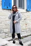 RENKTE FERMUARLI ÇİZGİ DETAYLI GRİ TUNİK&CEKET