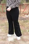 RENKTE İSPANYOL PAÇA ÇİMALİ ÇELİK SİYAH PANTOLON