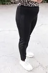 RENKTE YANI SİMLİ SİYAH ÇELİK TAYT