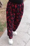RENKTE KADİFEMSİ DOKUDA DESENLİ ESNEK PİJAMA ALTI