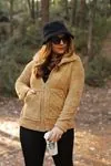 RENKTE DİK YAKA VİZON PELUŞ SWEAT&CEKET