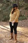 RENKTE DİK YAKA VİZON PELUŞ SWEAT&CEKET