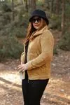 RENKTE DİK YAKA VİZON PELUŞ SWEAT&CEKET