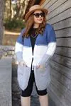 RENKTE ÜÇ RENKLİ BEL BAĞLAMALI HIRKA&CEKET