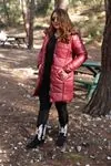 RENKTE ŞAPKASI KÜRKLÜ BORDO UZUN ŞİŞME MONT