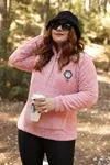 RENKTE YARIM FERMUARLI LASTİKLİ ARMALI PEMBE PELUŞ SWEAT