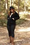 RENKTE DİK YAKA SİYAH PELUŞ SWEAT&CEKET