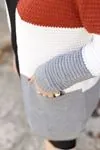 RENKTE ÜÇ RENKLİ BEL BAĞLAMALI KALIN TRİKO HIRKA&CEKET