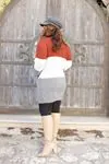 RENKTE ÜÇ RENKLİ BEL BAĞLAMALI KALIN TRİKO HIRKA&CEKET