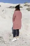 RENKTE KOL VE ETEK UCU DETAYLI PUDRA TRİKO HIRKA&CEKET