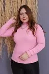 RENKTE BALIKÇI YAKA FİTİLLİ PEMBE BLUZ&BODY