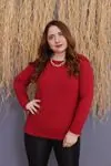 RENKTE YUVARLAK YAKA KIRMIZI BLUZ&BODY