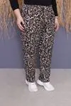 RENKTE LEOPAR DESEN KADİFE PANTOLON