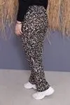 RENKTE LEOPAR DESEN KADİFE PANTOLON