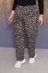 RENKTE LEOPAR DESEN KADİFE PANTOLON