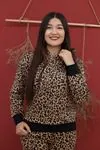 RENKTE DESENLİ KAPŞONLU SWEAT