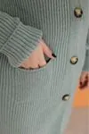 RENKTE DÜĞMELİ CEPLİ YÜNLÜ YEŞİL HIRKA&CEKET