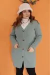 RENKTE DÜĞMELİ CEPLİ YÜNLÜ YEŞİL HIRKA&CEKET