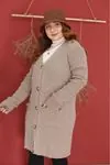 RENKTE DÜĞMELİ CEPLİ YÜNLÜ VİZON HIRKA&CEKET