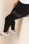 RENKTE ÖNÜ DERİ PARÇALI SİYAH ÇELİK TAYT