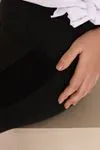 RENKTE YANI RİBANA PARÇALI SİYAH ÇELİK TAYT
