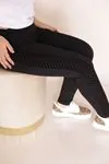 RENKTE GEOMETRİK DESENLİ SİYAH ÇELİK TAYT