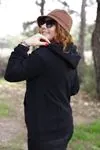 RENKTE KOL VE ETEK LASTİKLİ SİYAH POLAR CEKET&SWEAT