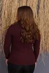 RENKTE BALIKÇI YAKA FİTİLLİ BORDO BLUZ&BODY