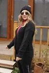 RENKTE DÜĞMELİ ÖRGÜLÜ YÜNLÜ SİYAH HIRKA&CEKET